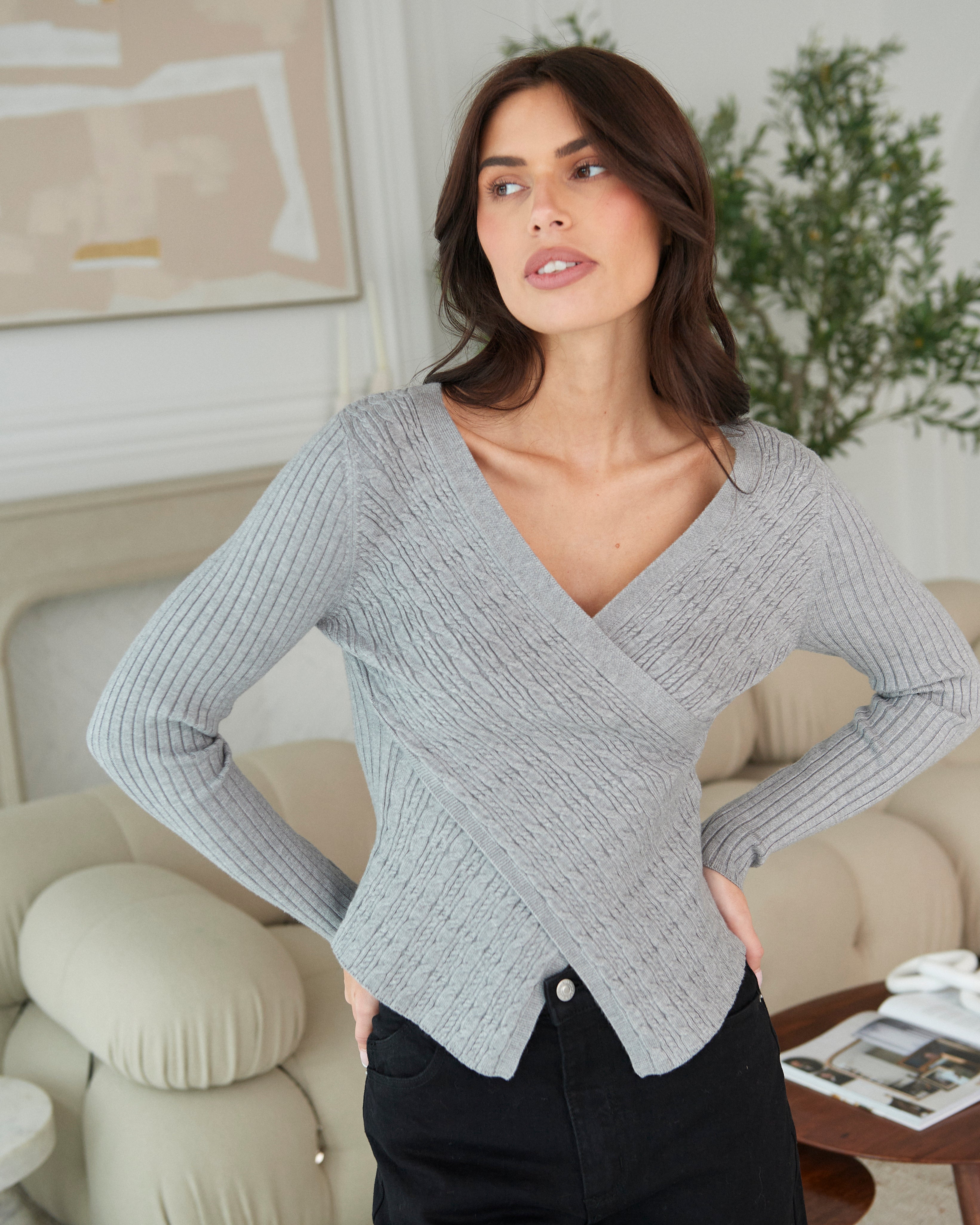 Andes Crisscross Knit Top