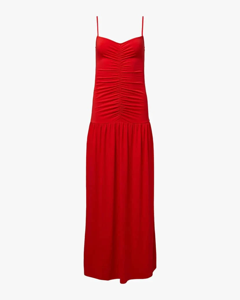 Ruched Front Scoop Maxi Dress