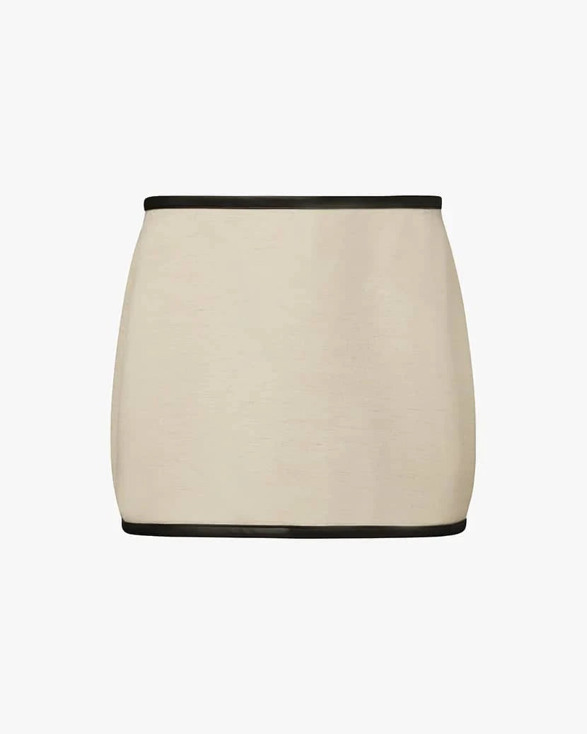 Leather Trim Mini Skirt