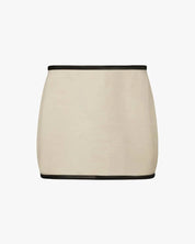 Leather Trim Mini Skirt